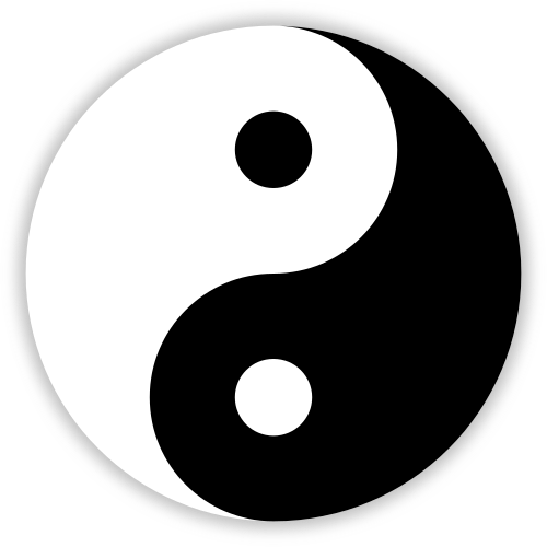 Yin–yang circle with interlocking light and dark halves
