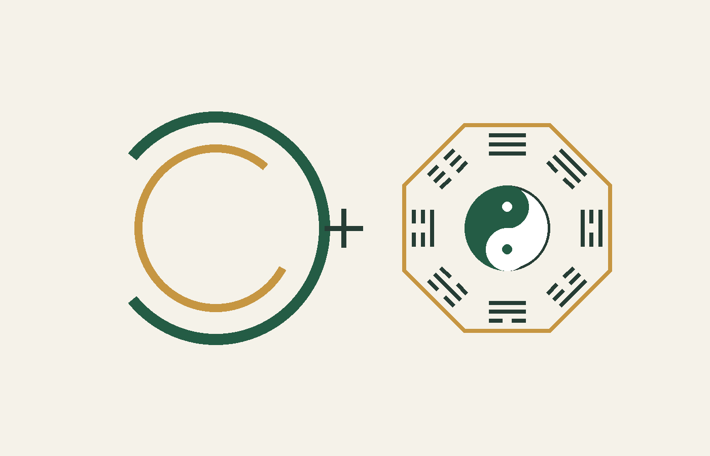 Líneas de flujo unidas a un diagrama del bagua