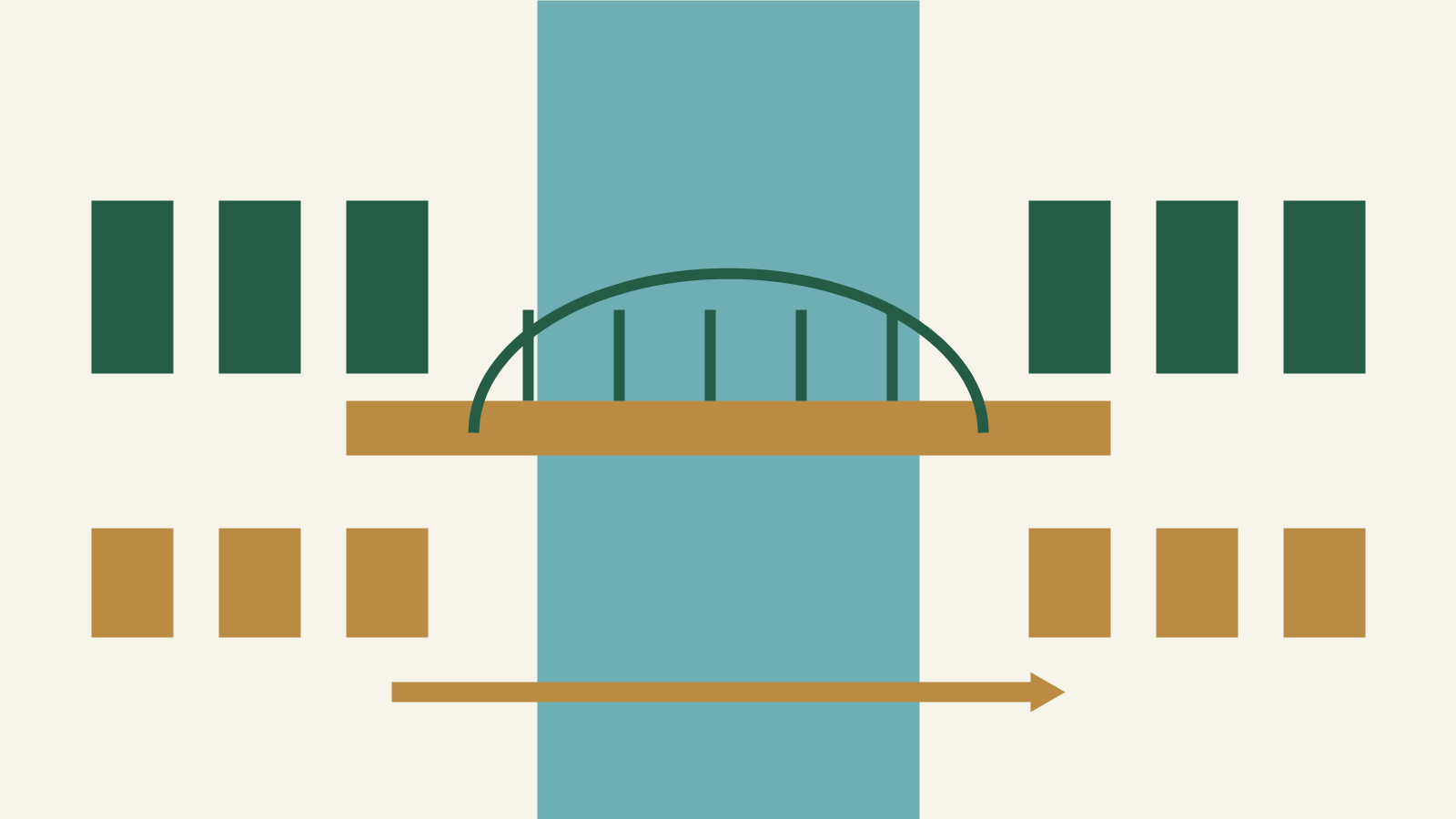 Ilustração conceptual original de uma ponte entre dois bairros com percursos alternativos